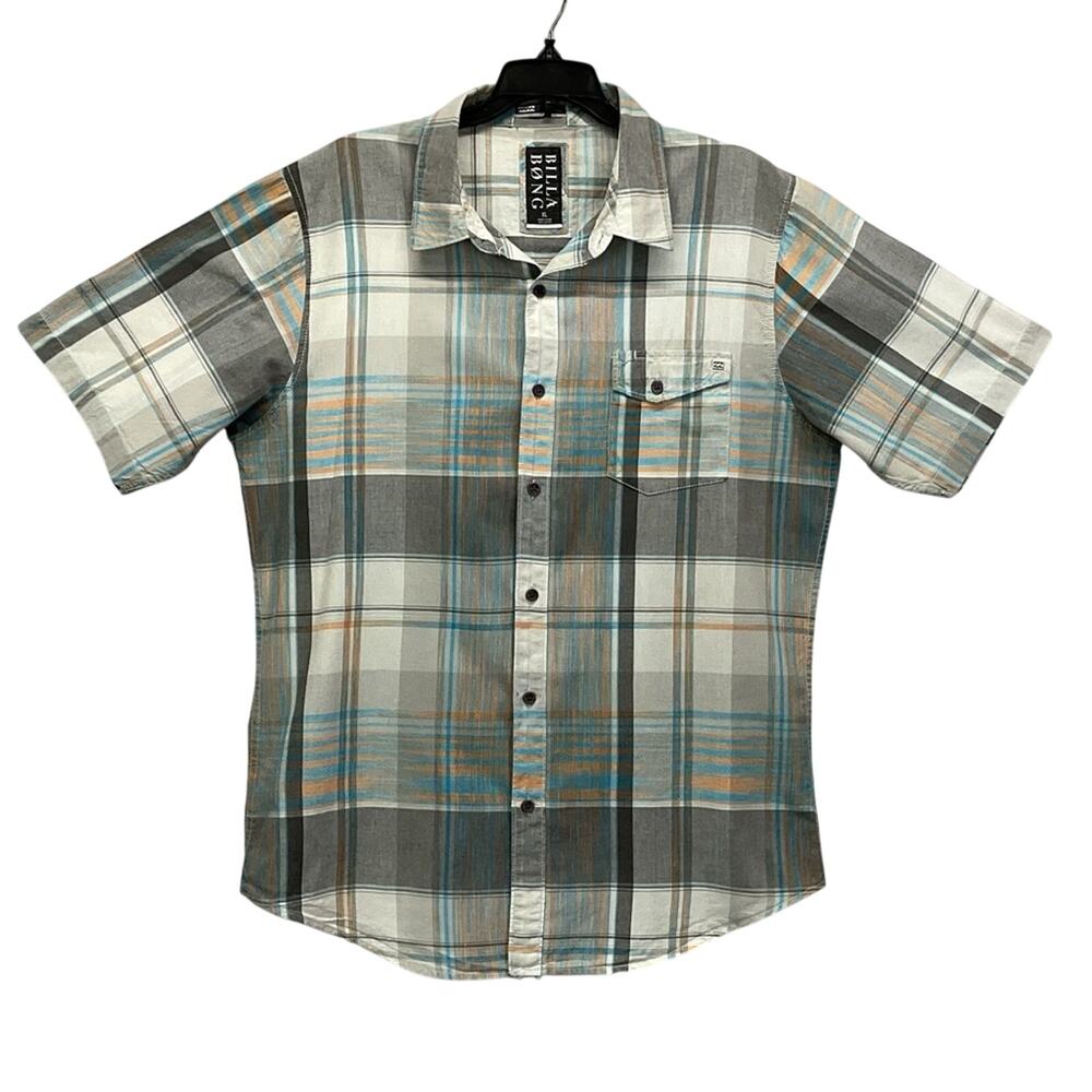 Billabong Shirt Men's Size XL Multicolor Plaid Button Up Casual Travel Festive